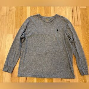 Polo by Ralph Lauren Heather Gray Long Sleeve Shirt 100% Cotton Men Large